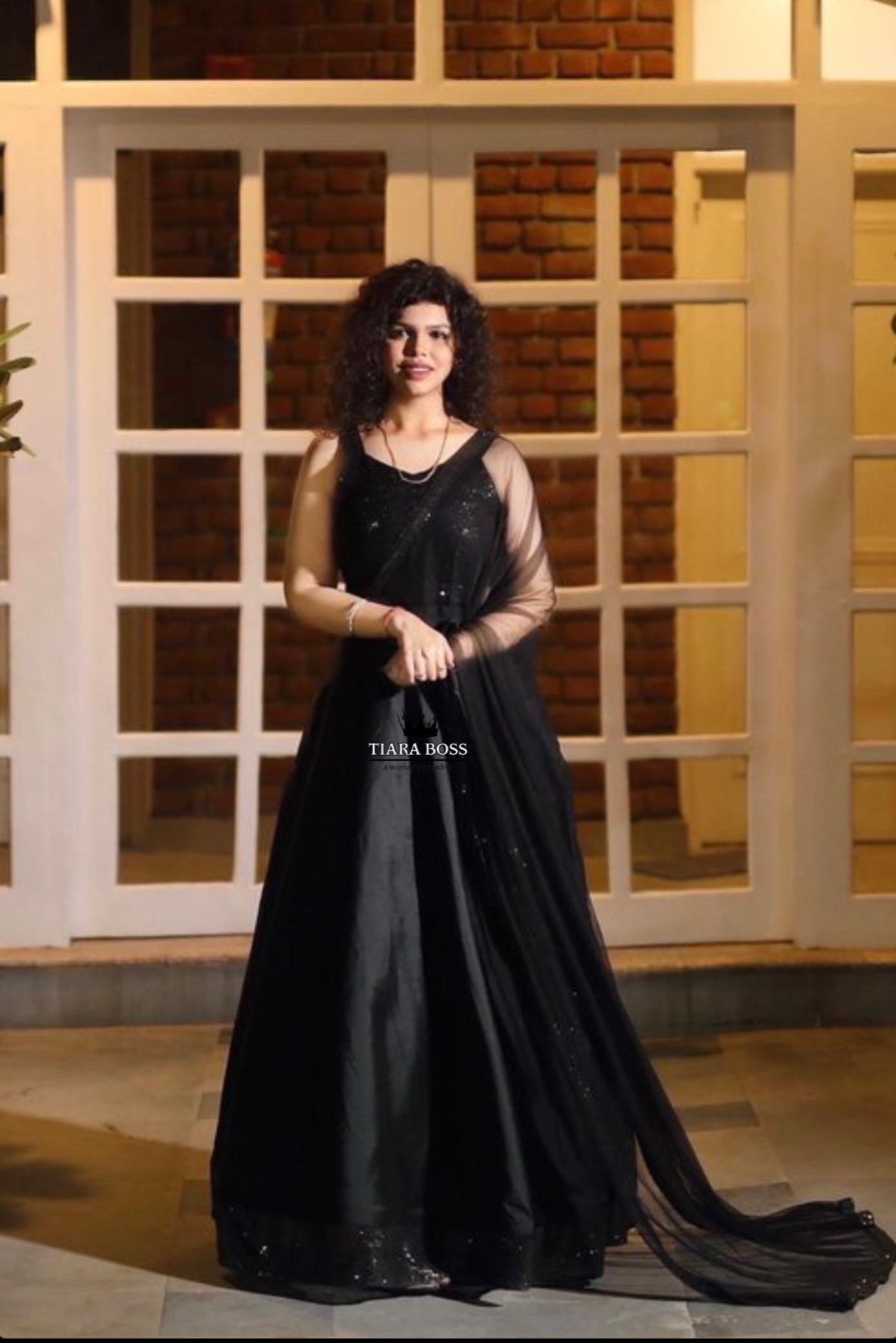 Tiara boss black elegant lehenga set